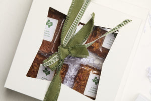 Assorted Pinch of Texas brownies arranged for catering